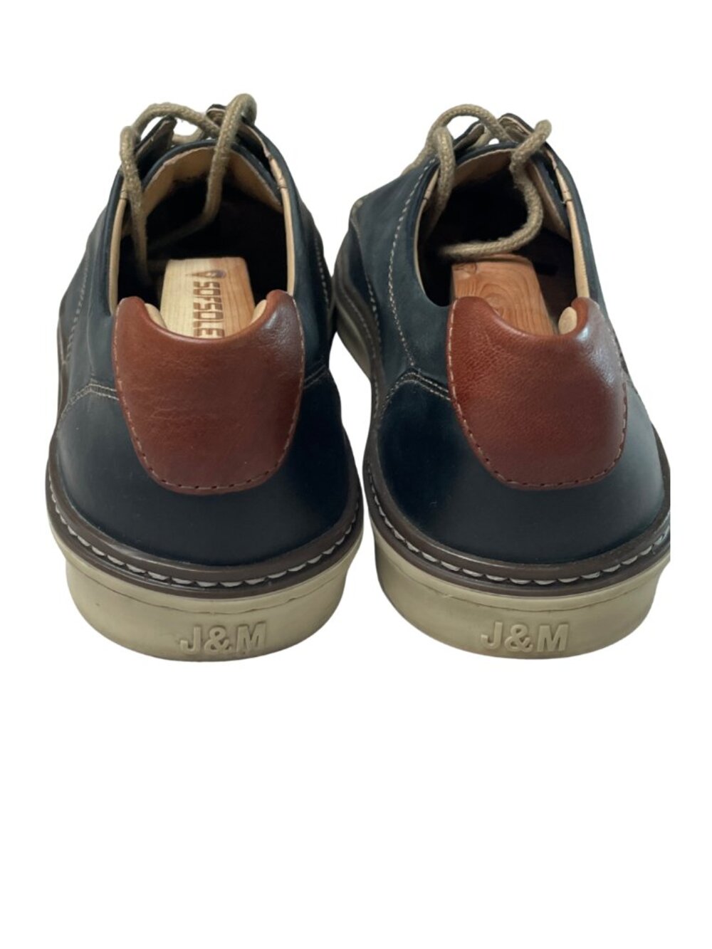 Johnston & Murphy (J&M) Men's Navy Sheepskin McGuffey Oxford Loafer, 9 - Picture 6 of 6